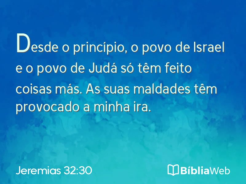 Jeremias 32:30 em imagem para compartilhar