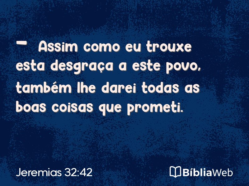 Jeremias 32:42 em imagem para compartilhar