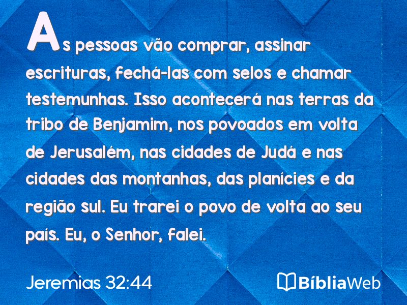 Jeremias 32:44 em imagem para compartilhar