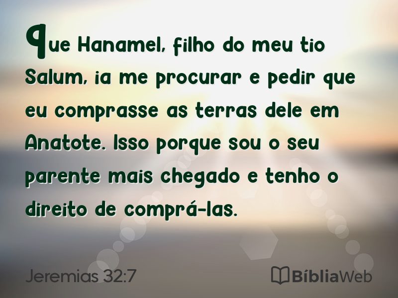 Jeremias 32:7 em imagem para compartilhar
