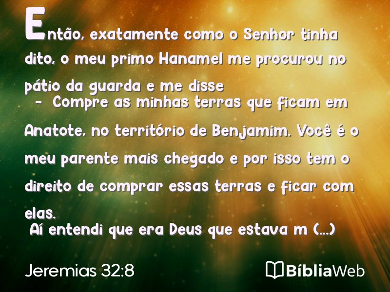 Jeremias 32:8 em imagem para compartilhar