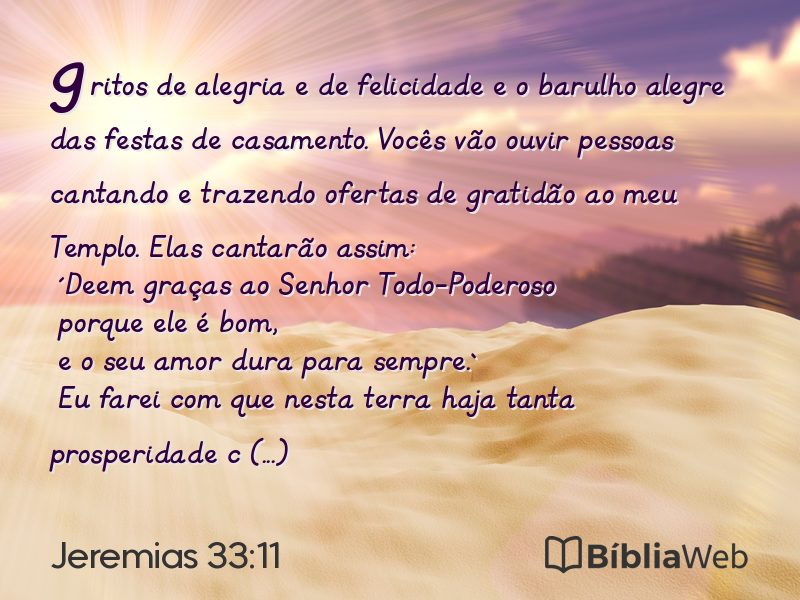 Jeremias 33:11 em imagem para compartilhar