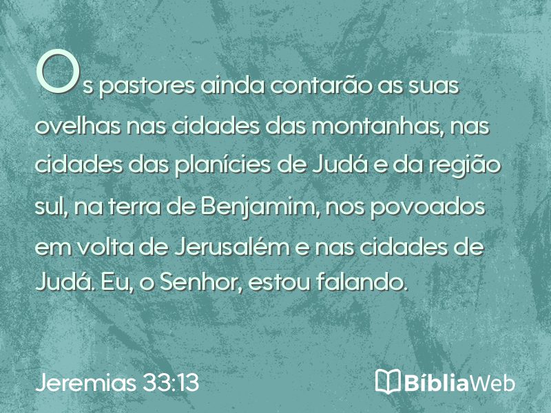Jeremias 33:13 em imagem para compartilhar