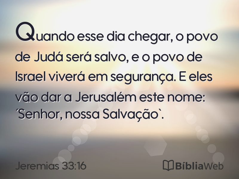 Jeremias 33:16 em imagem para compartilhar