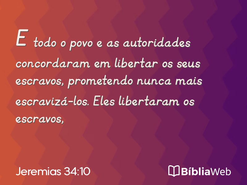 Jeremias 34:10 em imagem para compartilhar