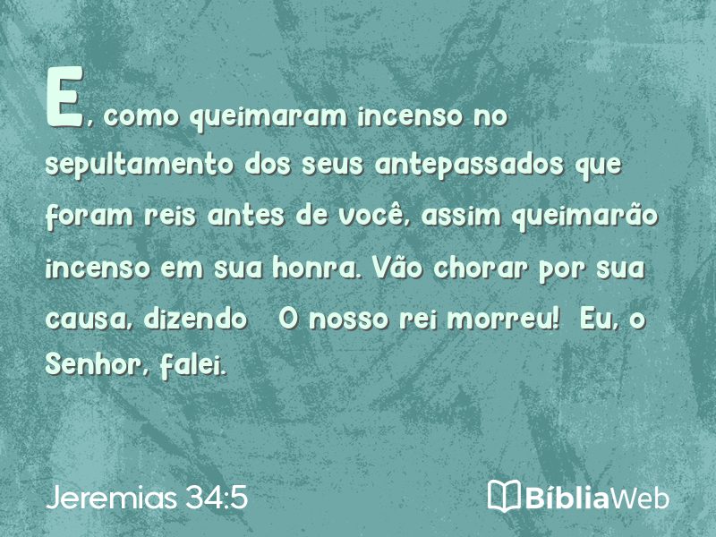 Jeremias 34:5 em imagem para compartilhar