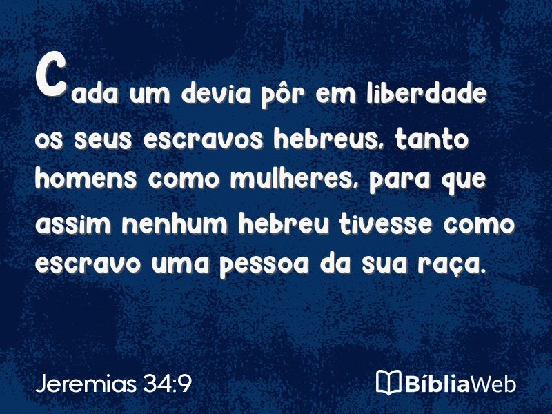 Jeremias 34:9 em imagem para compartilhar