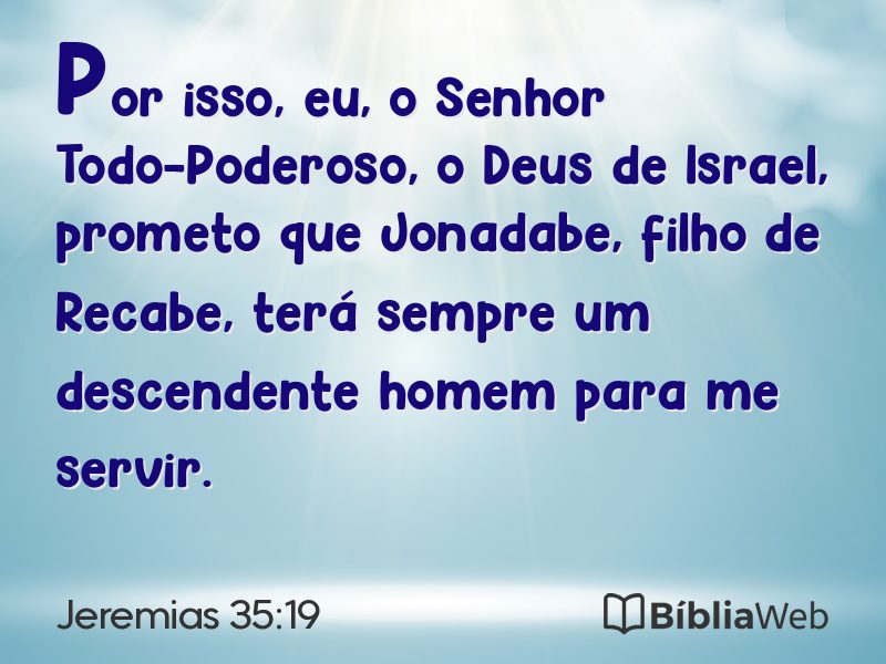 Jeremias 35:19 em imagem para compartilhar