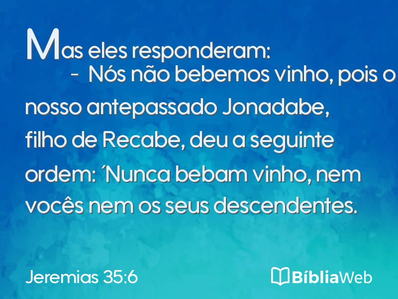 Jeremias 35:6 em imagem para compartilhar