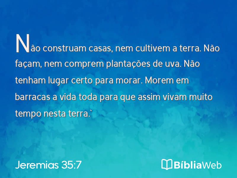 Jeremias 35:7 em imagem para compartilhar