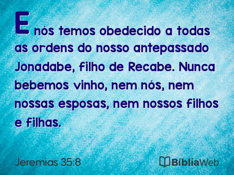 Jeremias 35:8 em imagem para compartilhar