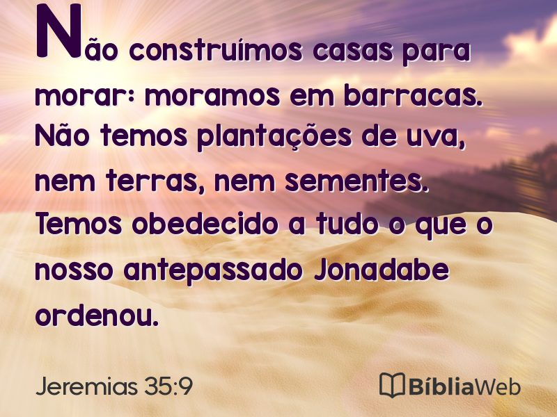 Jeremias 35:9 em imagem para compartilhar