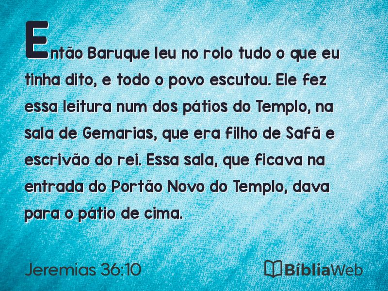 Jeremias 36:10 em imagem para compartilhar
