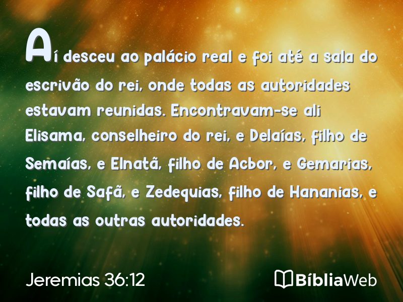 Jeremias 36:12 em imagem para compartilhar