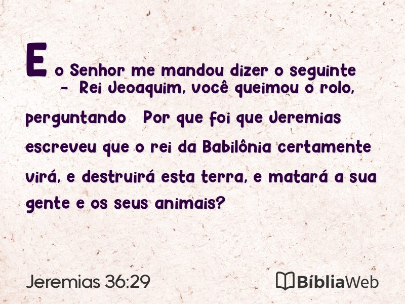 Jeremias 36:29 em imagem para compartilhar