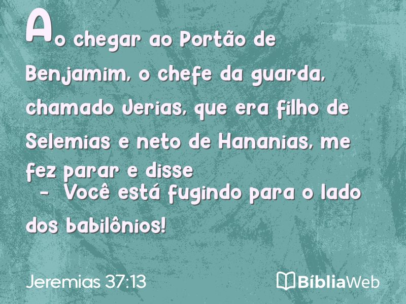 Jeremias 37:13 em imagem para compartilhar