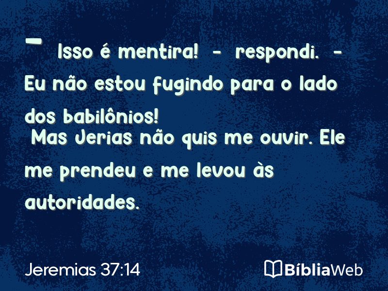 Jeremias 37:14 em imagem para compartilhar