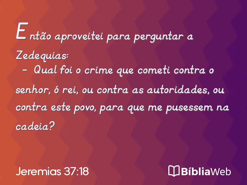 Jeremias 37:18 em imagem para compartilhar