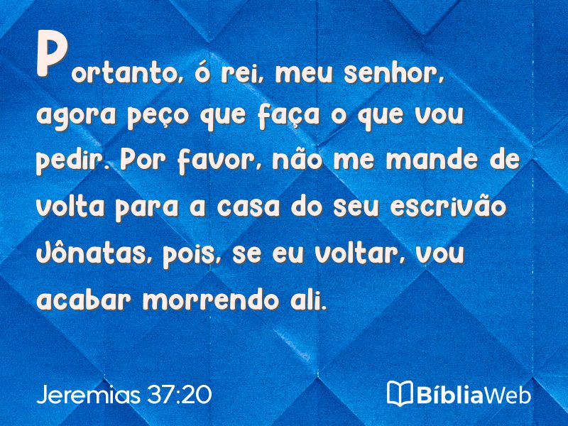 Jeremias 37:20 em imagem para compartilhar