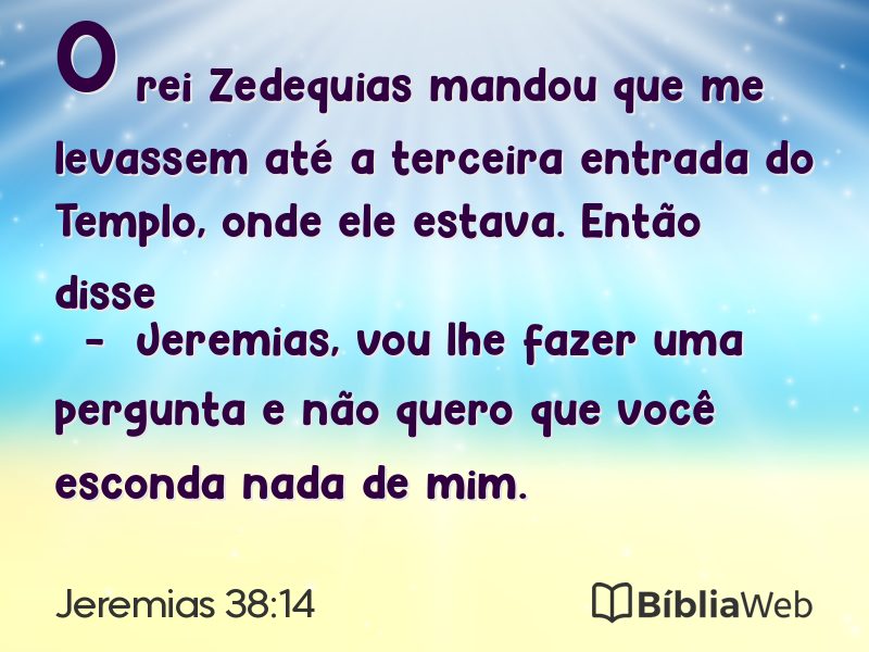 Jeremias 38:14 em imagem para compartilhar