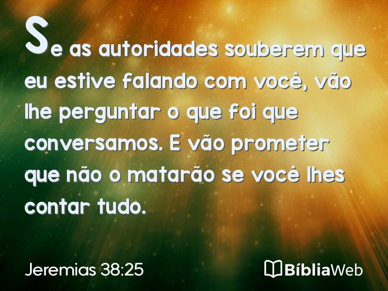 Jeremias 38:25 em imagem para compartilhar