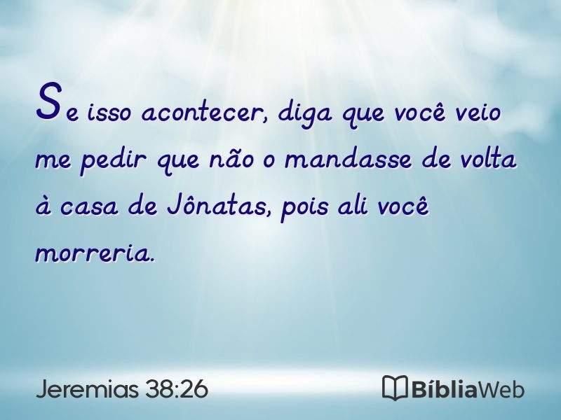 Jeremias 38:26 em imagem para compartilhar