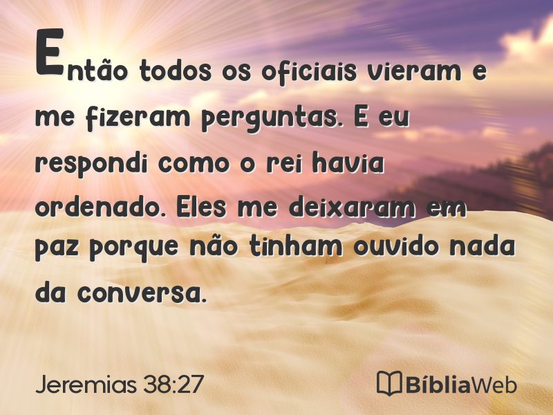 Jeremias 38:27 em imagem para compartilhar