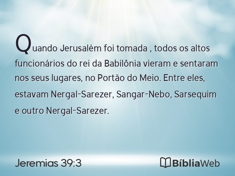 Jeremias 39:3 em imagem para compartilhar