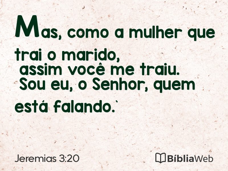 Jeremias 3:20 em imagem para compartilhar