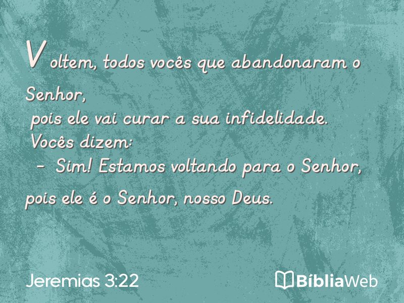 Jeremias 3:22 em imagem para compartilhar