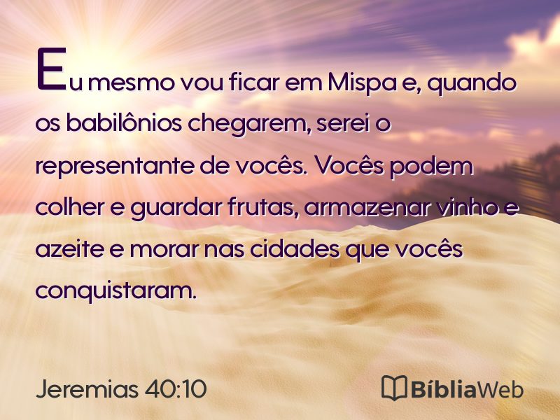 Jeremias 40:10 em imagem para compartilhar