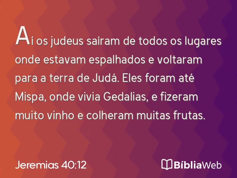 Jeremias 40:12 em imagem para compartilhar