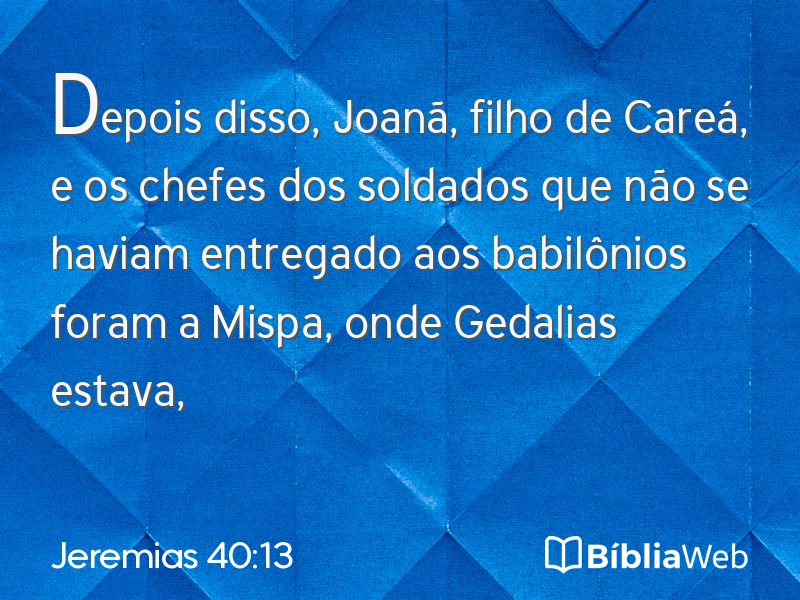Jeremias 40:13 em imagem para compartilhar