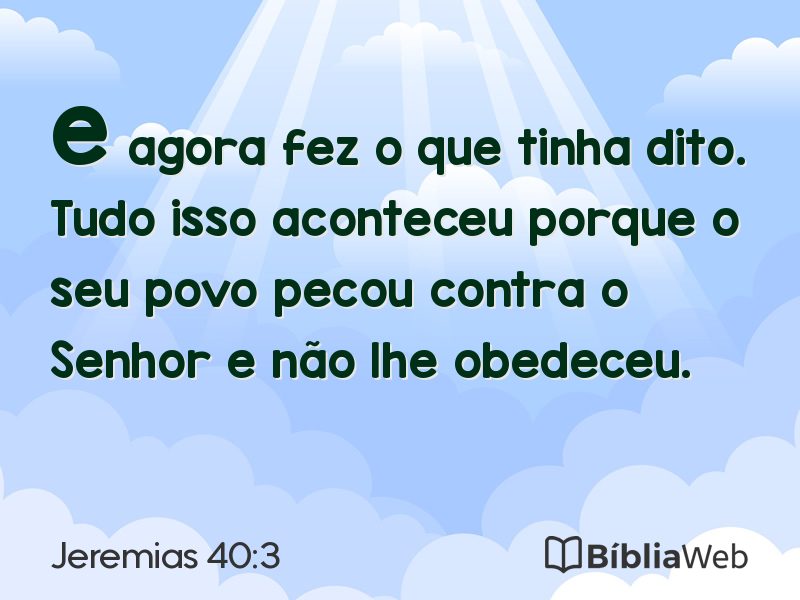 Jeremias 40:3 em imagem para compartilhar