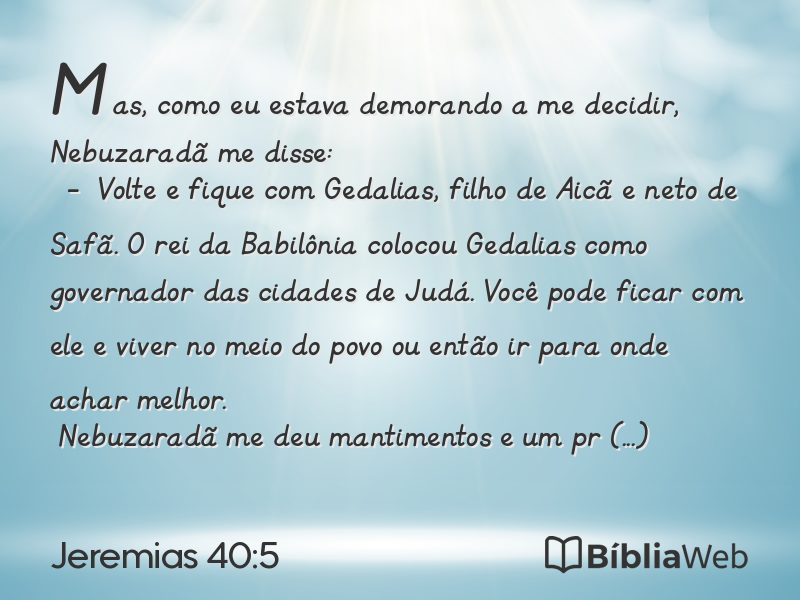 Jeremias 40:5 em imagem para compartilhar