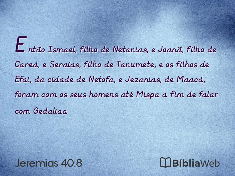 Jeremias 40:8 em imagem para compartilhar