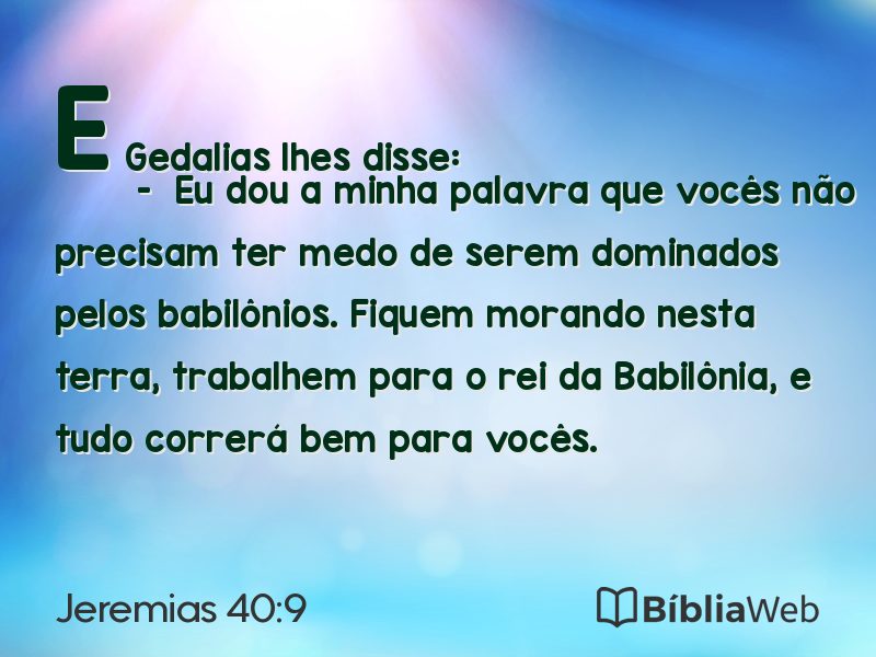 Jeremias 40:9 em imagem para compartilhar