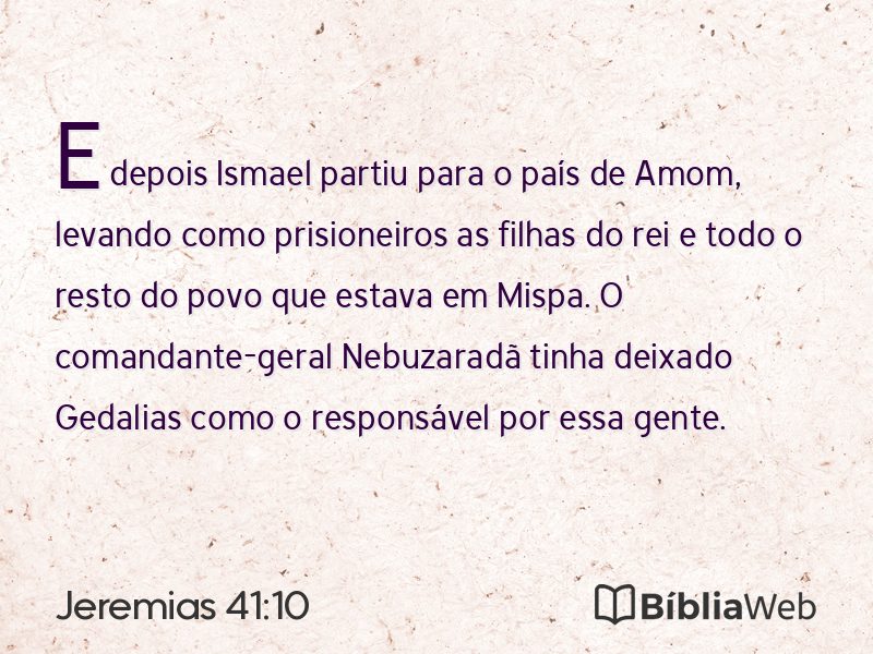 Jeremias 41:10 em imagem para compartilhar