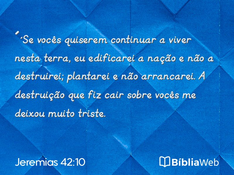 Jeremias 42:10 em imagem para compartilhar