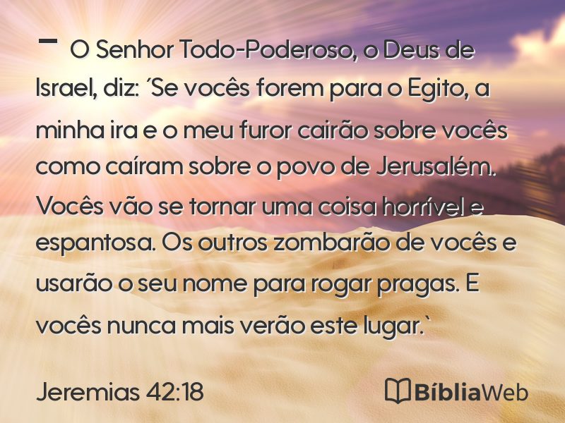 Jeremias 42:18 em imagem para compartilhar