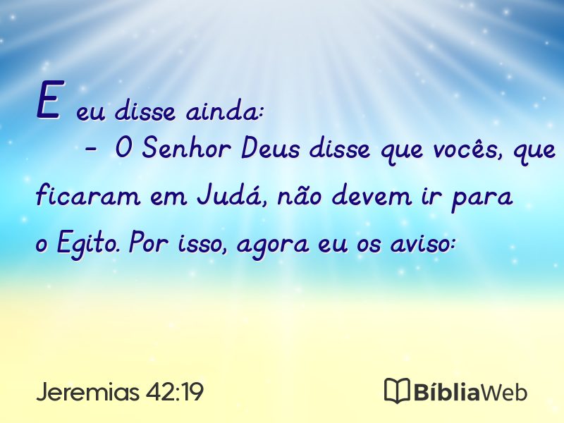 Jeremias 42:19 em imagem para compartilhar