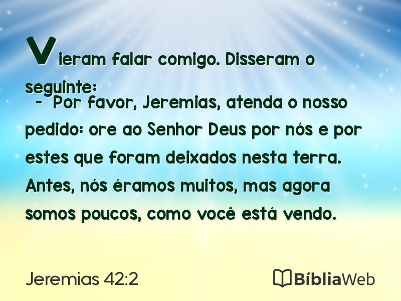 Jeremias 42:2 em imagem para compartilhar