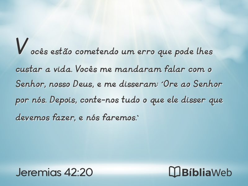 Jeremias 42:20 em imagem para compartilhar