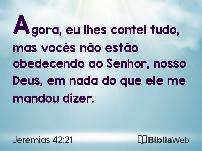 Jeremias 42:21 em imagem para compartilhar