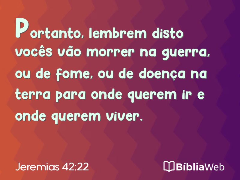 Jeremias 42:22 em imagem para compartilhar