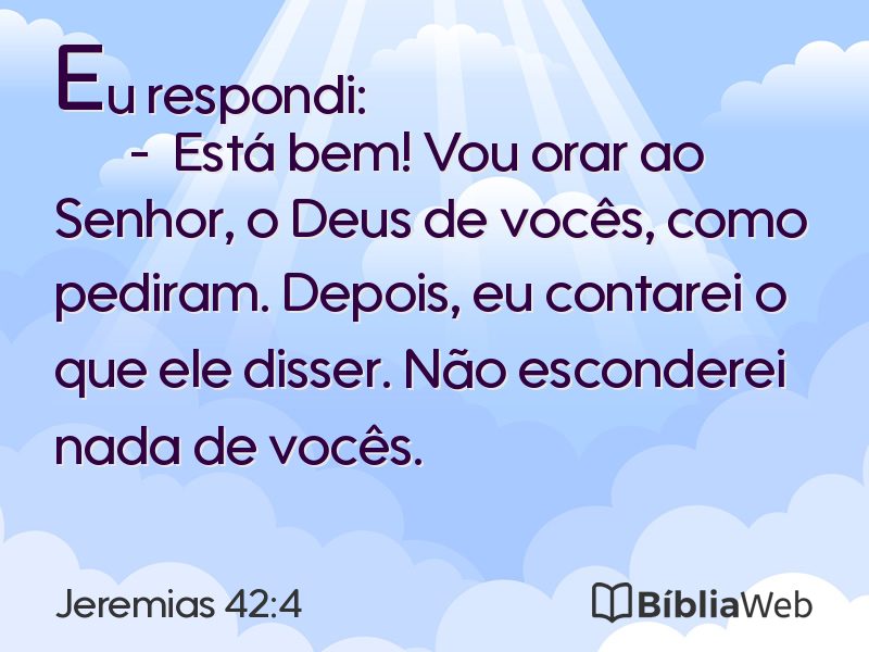Jeremias 42:4 em imagem para compartilhar
