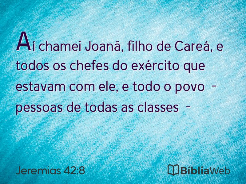 Jeremias 42:8 em imagem para compartilhar