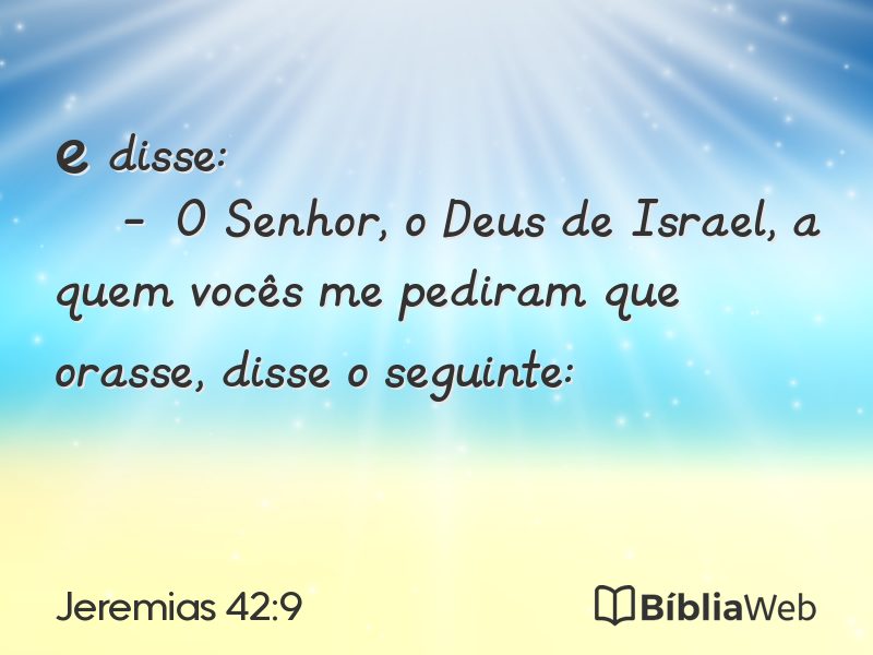 Jeremias 42:9 em imagem para compartilhar