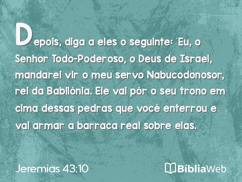 Jeremias 43:10 em imagem para compartilhar