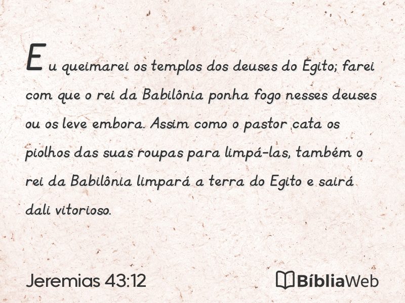 Jeremias 43:12 em imagem para compartilhar
